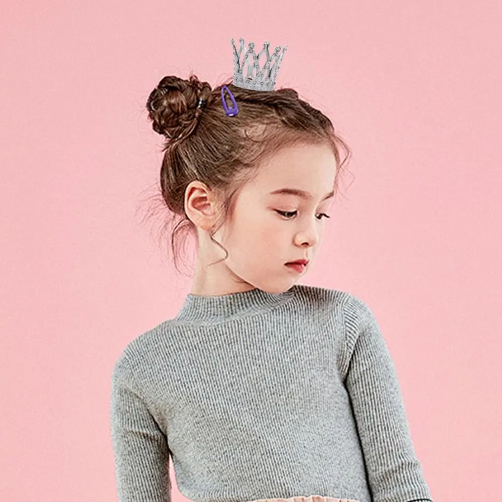 Metal Mini Crown Cake Topper Romantic Cute Crystal Rhinestone Tiara Heart DIY Cake Decoration For Wedding Birthday Party