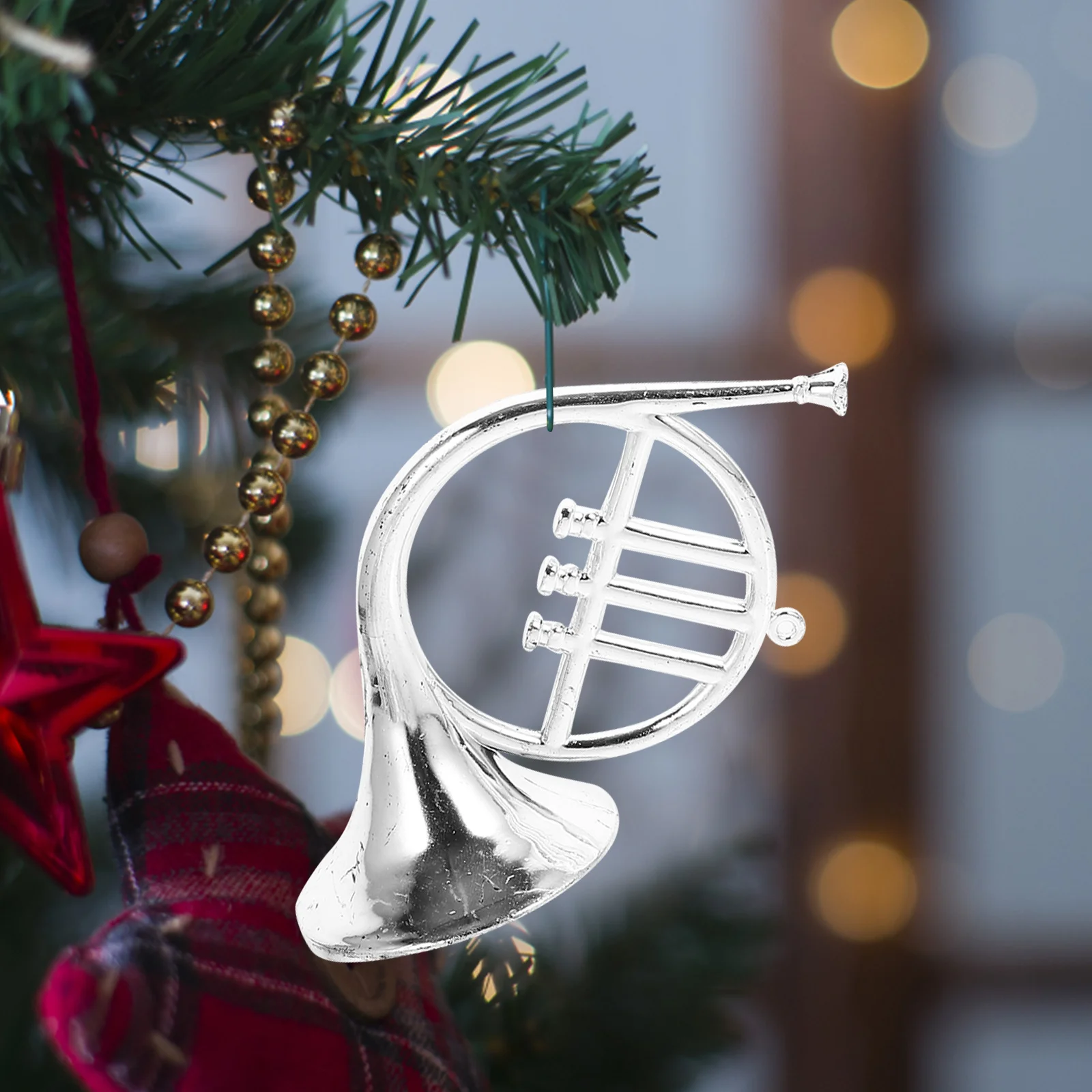 

12 Pcs Simulated Horn Pendant Plastic French Mini Musical Instrument Decorations Charm Ornament Hanging Model Miniature