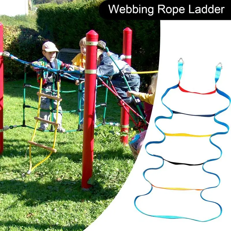 

Rope Ladder Colorful Webbing Swing Rope Ladder For Treehouse Kids Climbing Rope Climbing Rope Tree Swing With Strong