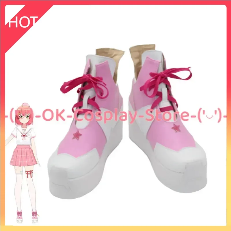 

Sakura Miko Cosplay Shoes PU Leather Shoes Halloween Carnival Boots Vtuber Cosplay Prop Custom Made