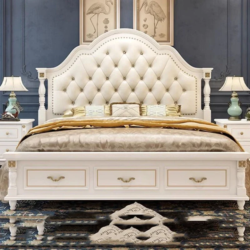 #Modern Soft Bedroom Bed King Full Size Headboards Children Frames Bed Large Bedding Sleeping Cama Matrimonial Nordic Furniture