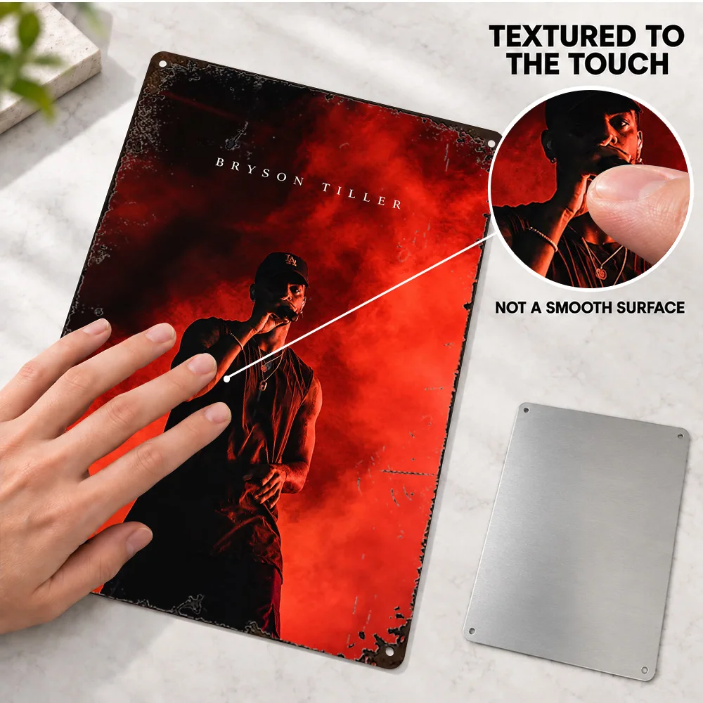 Bryson Tiller Live Concert Performance Singer Aluminum Poster Personalized Metal Sign Modern Musical Wall Art For Home Studio