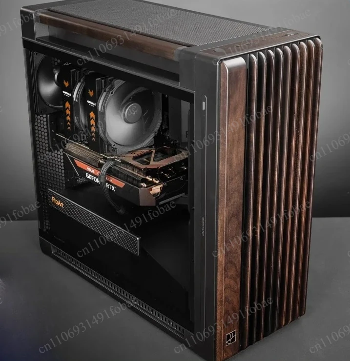PA602 Gaming Desktop Case PC Case Side Transparent Walnut Art Infrared Dust Detection 450mm Graphics Card 190mm Cpu