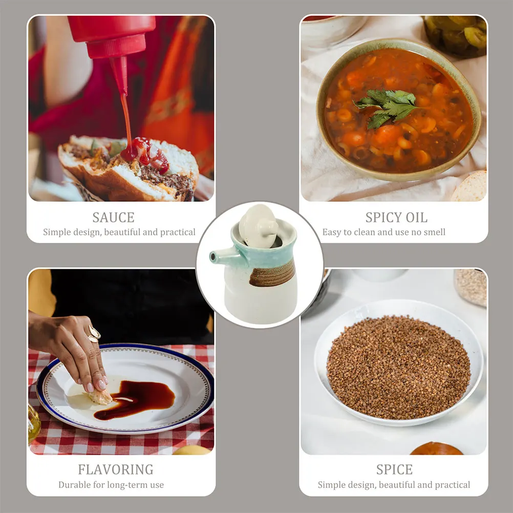 

2 шт. керамическая бутылка для приправ, дозатор для соевого соуса, держатель для уксуса, стильный уникальный дизайн, надежный материал для приготовления пищи