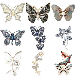 Shell Butterfly Pins for Women Unisex Glass Insect Brooches Office Party Friend Gifts Jewelry Accessories
