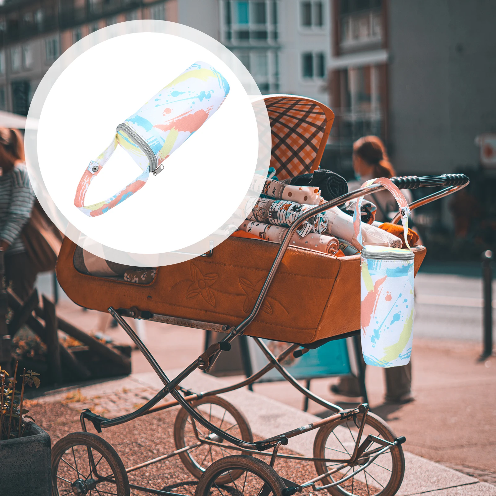 Borsa termica per bottiglie per asilo nido Borsa termica per latte materno con comoda cinghia Facile da trasportare e attaccare alle borse termiche per passeggino isolate