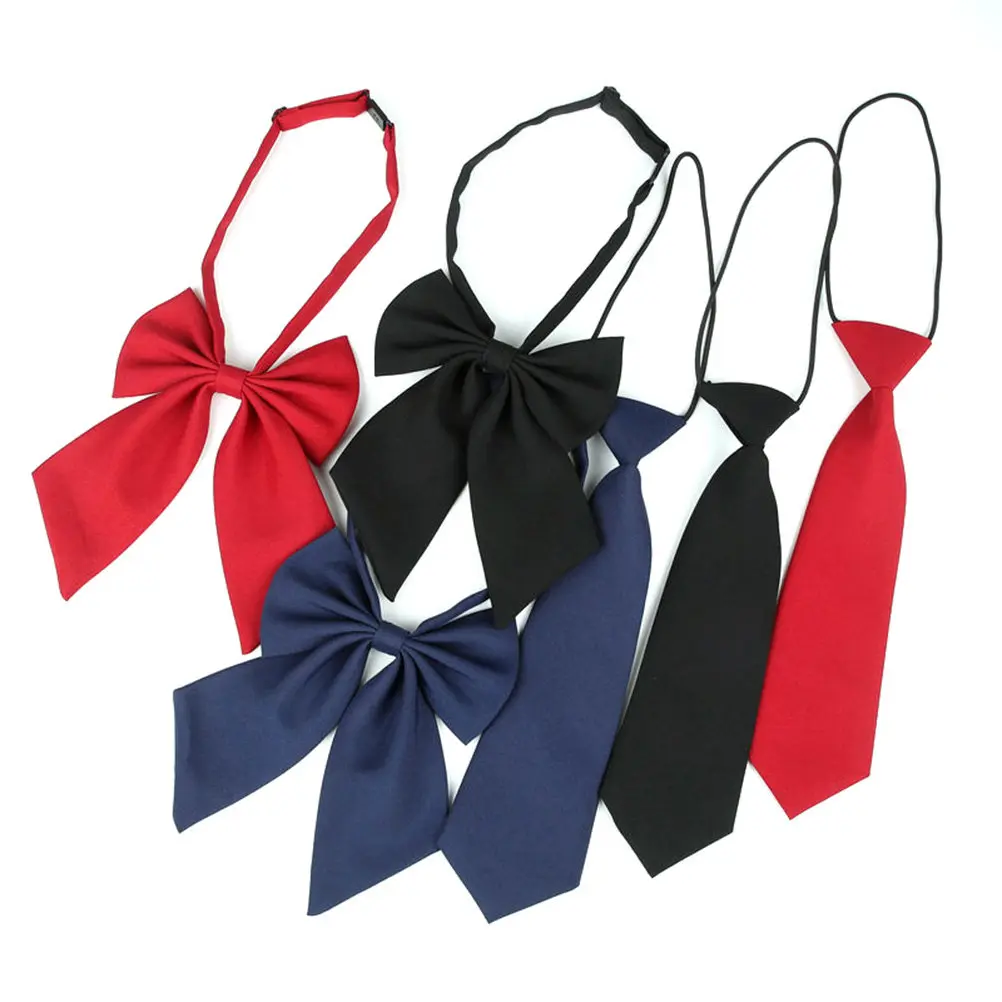 2Pcs Bow Tie Graduation Buckle Adjustable Navy Polyester Student Suit Accessories Perfect Gift Unisex