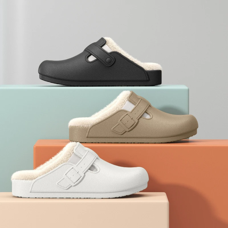 

New 2025 Waterproof Warm Slippers Winter Thick Soled Men Shoes Anti Slip Cotton Shoes Warm Cotton Slippers Autumn Women's Shoes