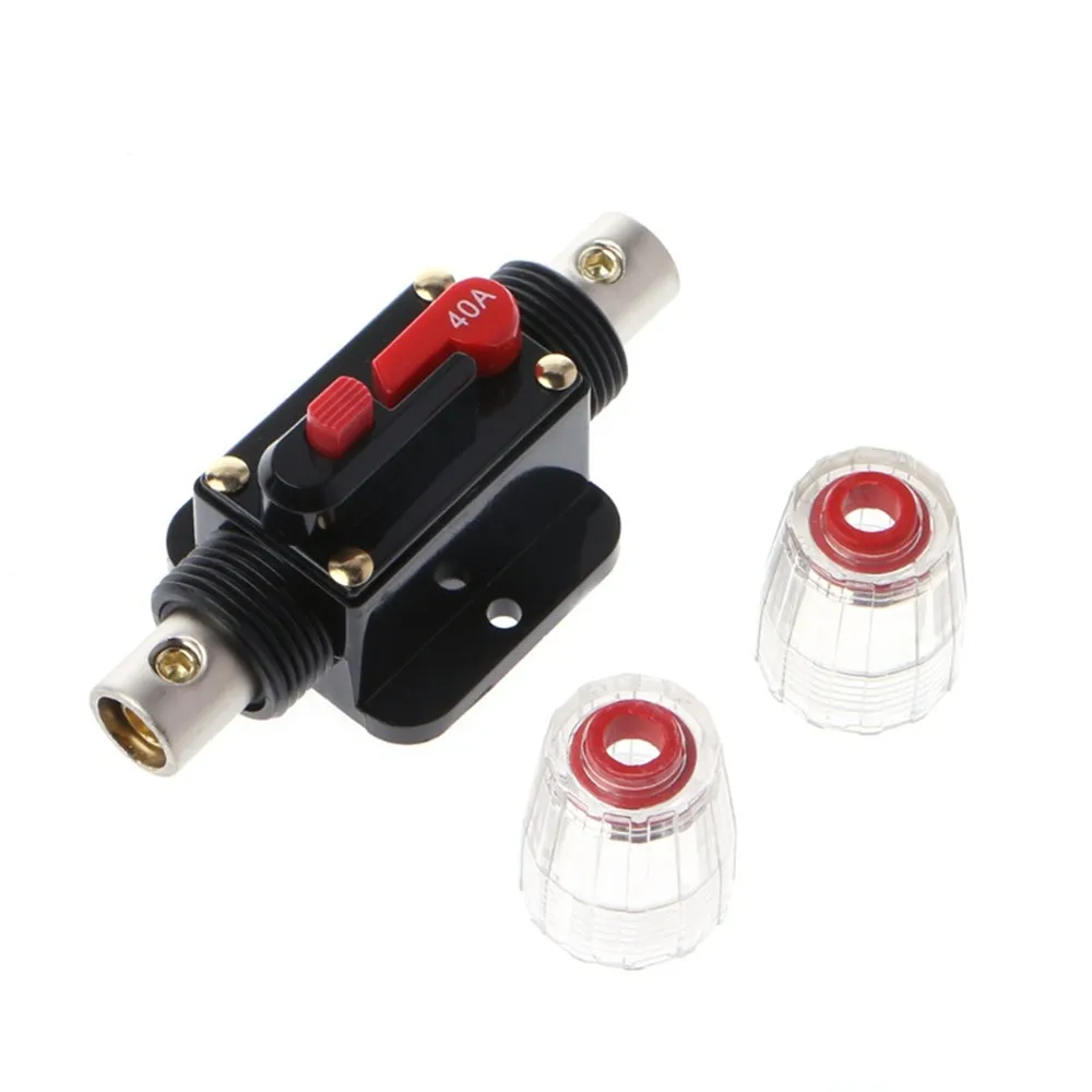 12V - 48V Car Truck Circuit Breaker Self-recovery 20A 30A 40A 50A 60A 80A 100A 125A 150A Auto Audio Fuse Holder Power Insurance