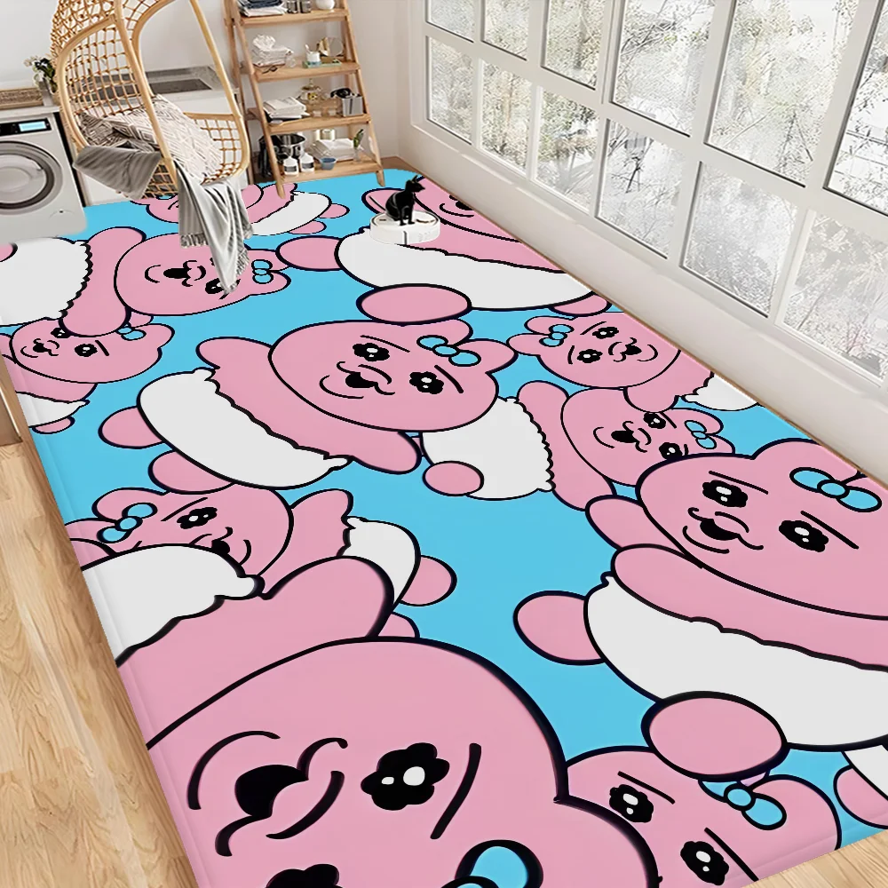O-Opanchu U-Usagi Cartoon Cute Kitchen Mat Kids Room Bedroom Decoration Balcony Anti-Slip Doormat Living Room Alfombra