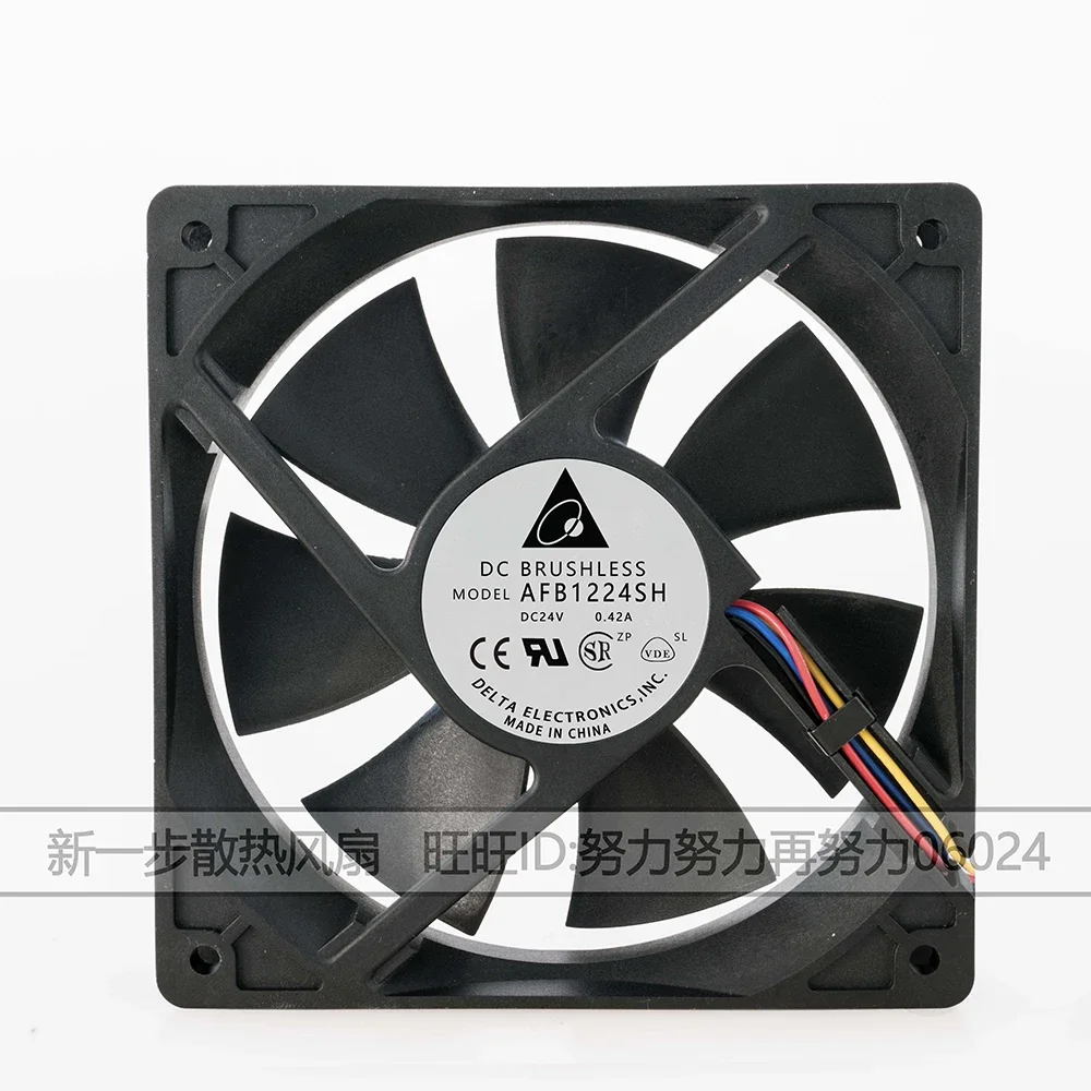 NEW For AFB1224SH 12025 120mm 12cm DC 24V 0.42A tempreture sensor 4-pin server inverter cooling fans axial