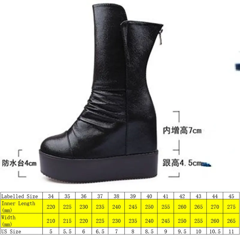 Fujin 11.5cm Microfiber Women Knee High Platform Wedge Super High Zip Spring Autumn Women Winter Hidden Heels Mid Calf Boots