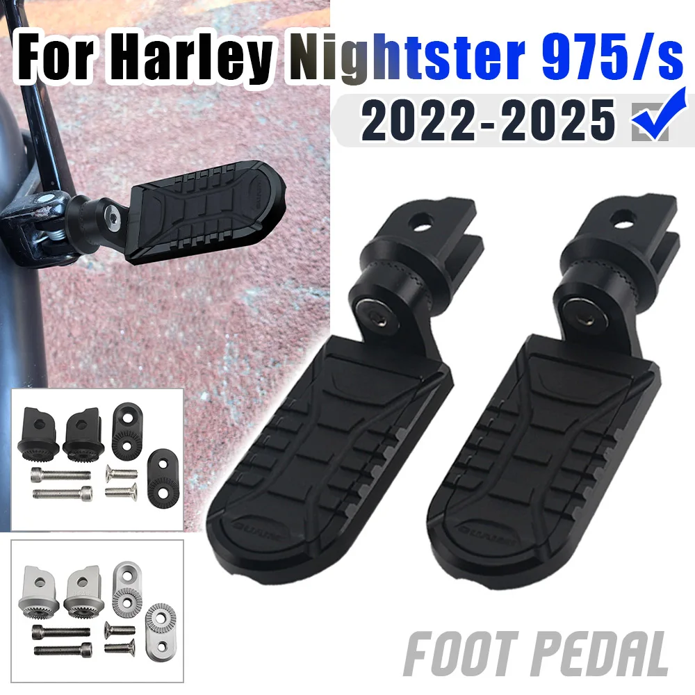 

Регулируемая передняя подставка для ног, вращающиеся на 360° подножки для Harley Nightster 975/S 975 2022-2025, аксессуары для подножек мотоцикла