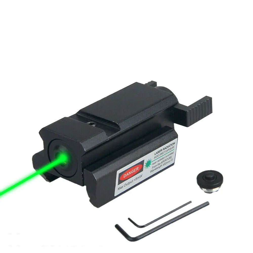 2Pcs Green Dot Laser Sight Low Profile Picatinny 20mm Rail Mount For Pistol Gun