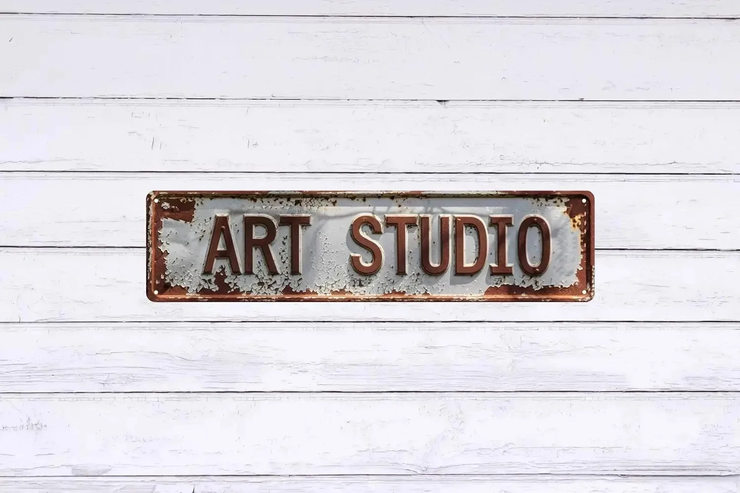 Custom Vintage Rustic Metal Sign Personalized Weathered Brown & White Indoor Outdoor Home Yard Wall Decor Gift, Decorative Only