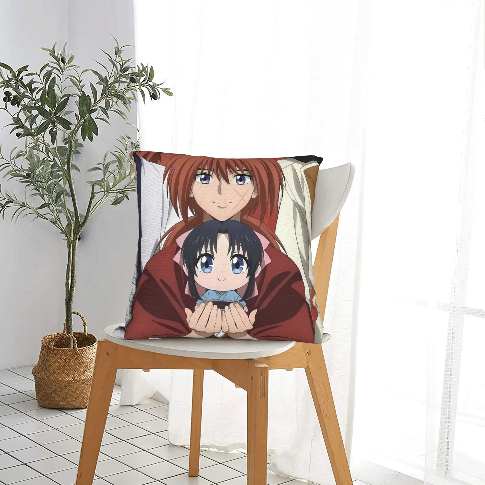 Anime Rurouni Kenshin Federe Moda Federa per divano Decorazioni per la casa Federa per cuscino personalizzata