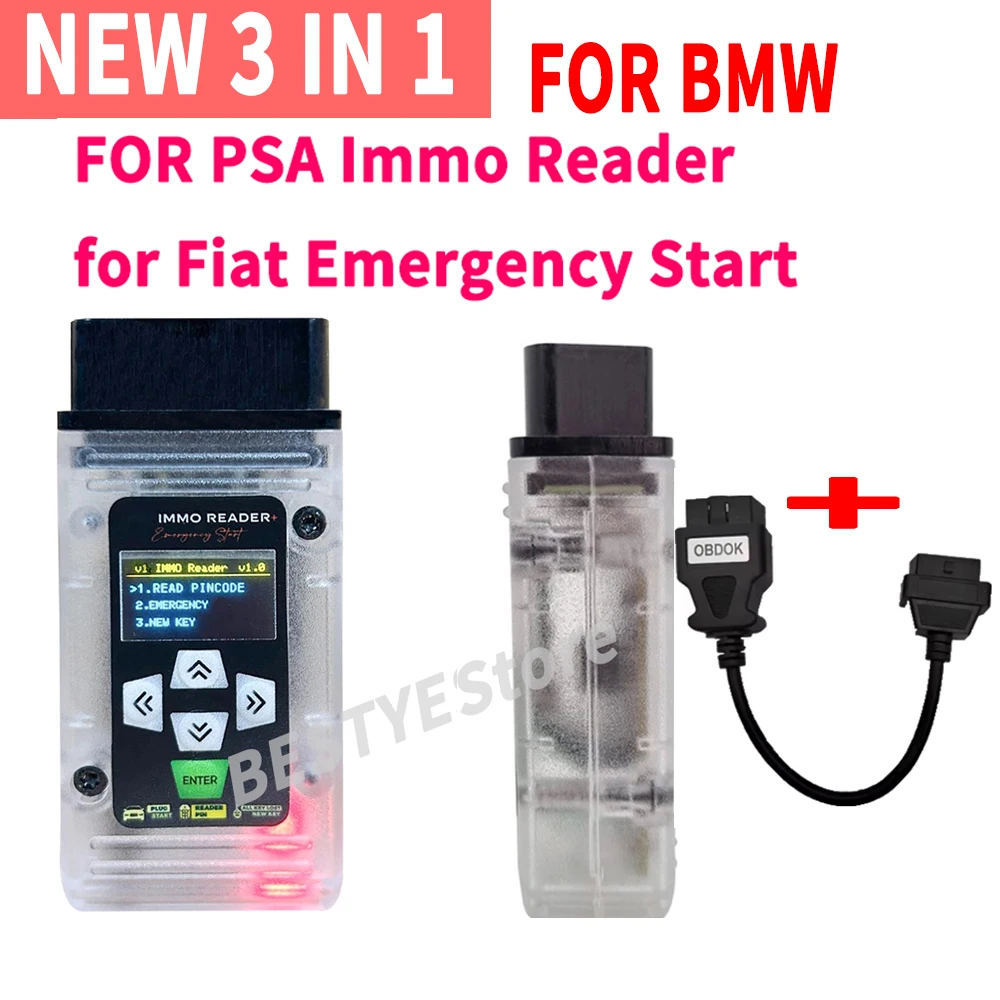 EMERGENCY START for Fiat for PSA IMMO READER Rea-ding PIN -code with Working Key  for Peugeot for BMW 3 IN 1