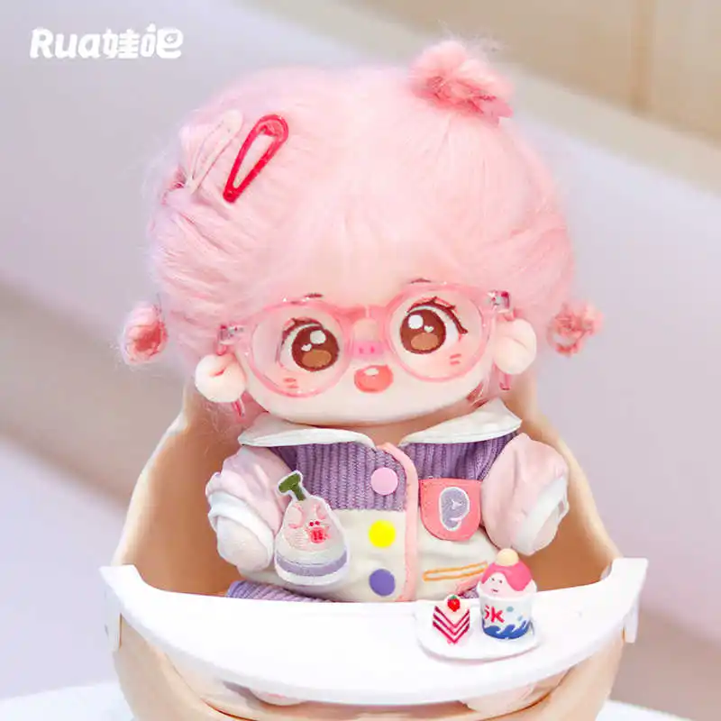 Pakaian boneka 20cm setelan kostum babi ungu lucu boneka mewah aksesoris boneka mainan Anime untuk hadiah anak-anak