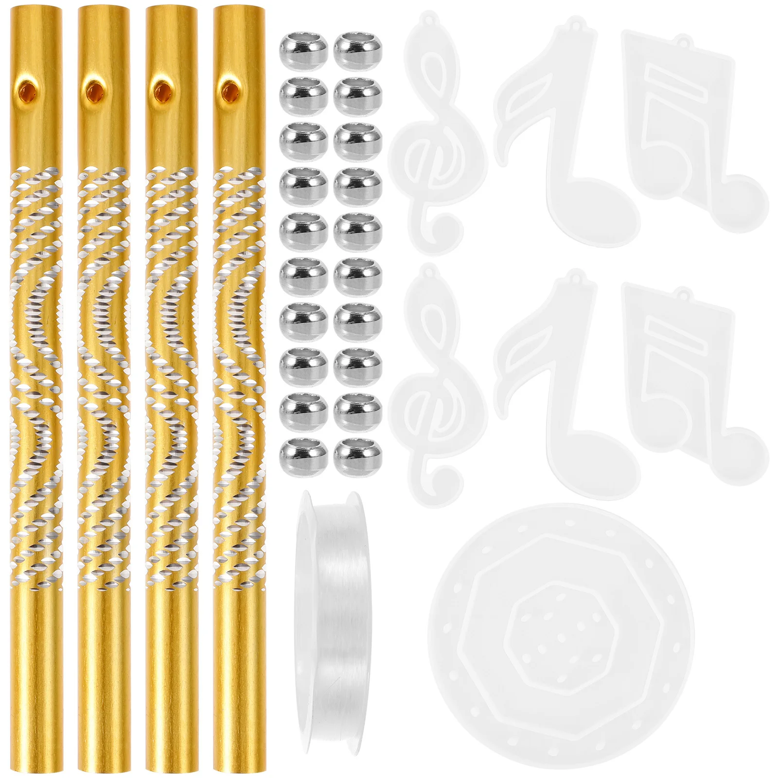 

1Set Silicone Wind Chime Mold Hanging Pendant Flexible Epoxy Resin Casting DIY Craft Mold for Decorative Wall Art Supplies