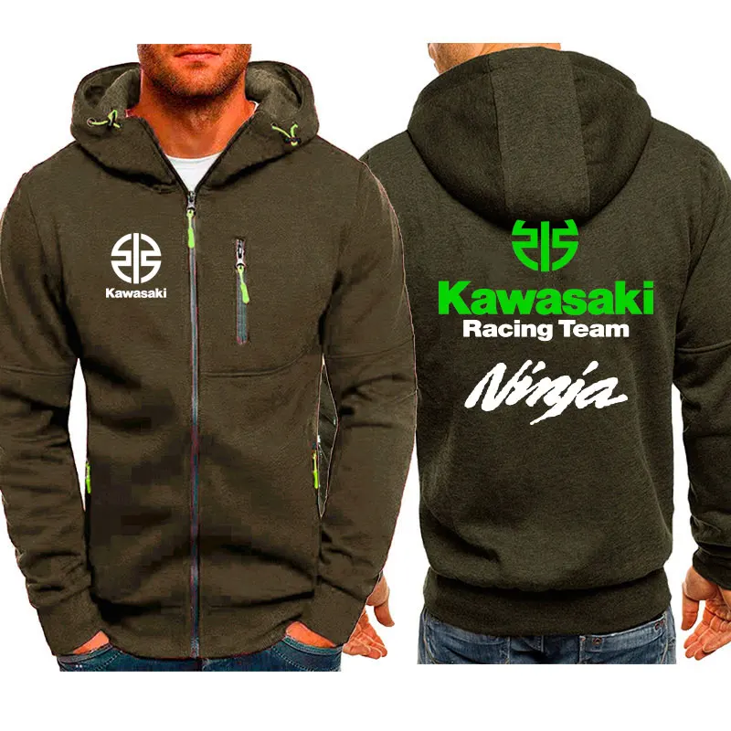 كاواساكي سباق 2025 ربيع الخريف الرجال الرياضة هوديي المرأة قلنسوة بسحاب موضة زوجين سترة معطف #5