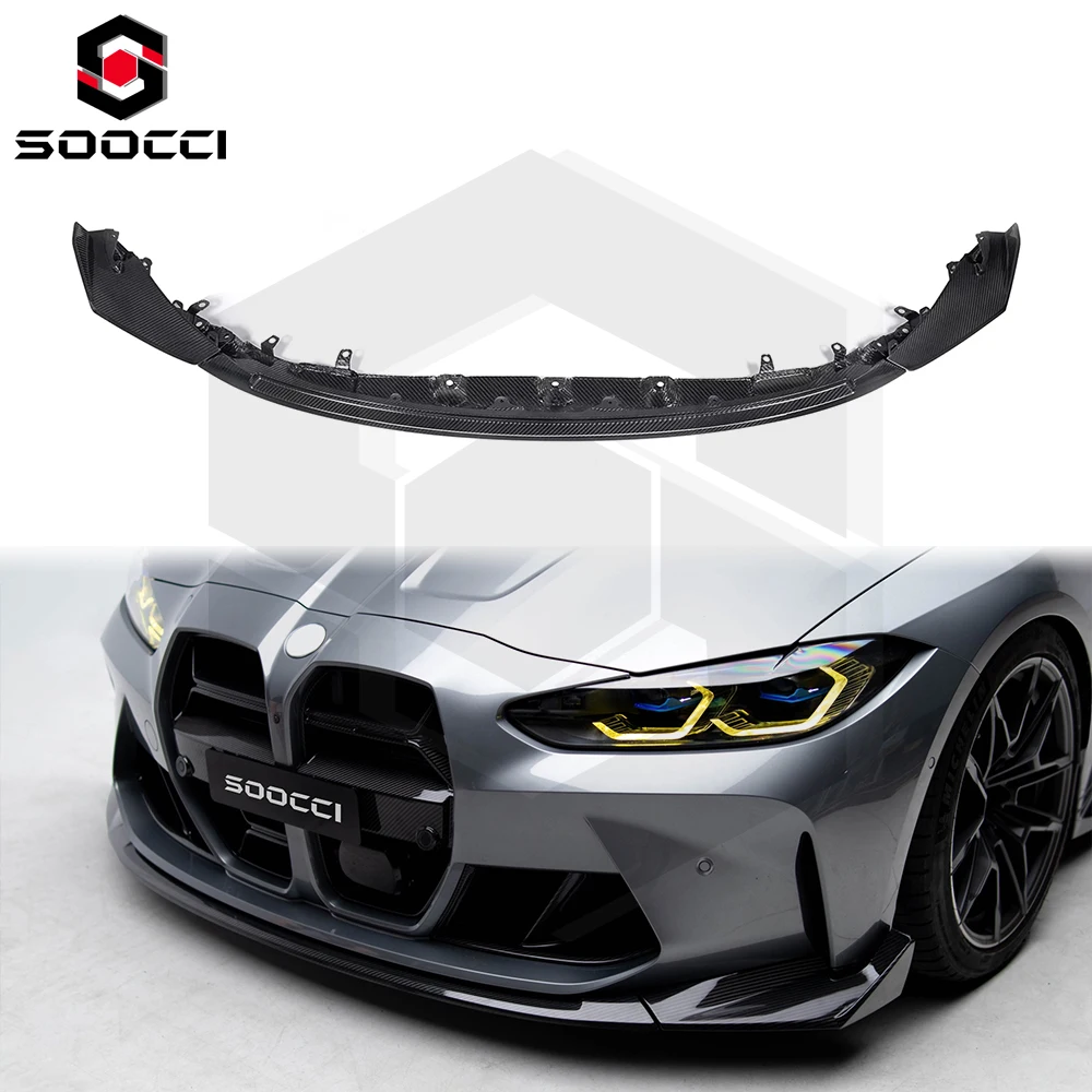 

Dry Carbon Fiber CS Style Front Lip for M3 G80 G81 M4 G82 G83 Front Bumper Lip Splitter Spoiler Body Kit Well Adapted