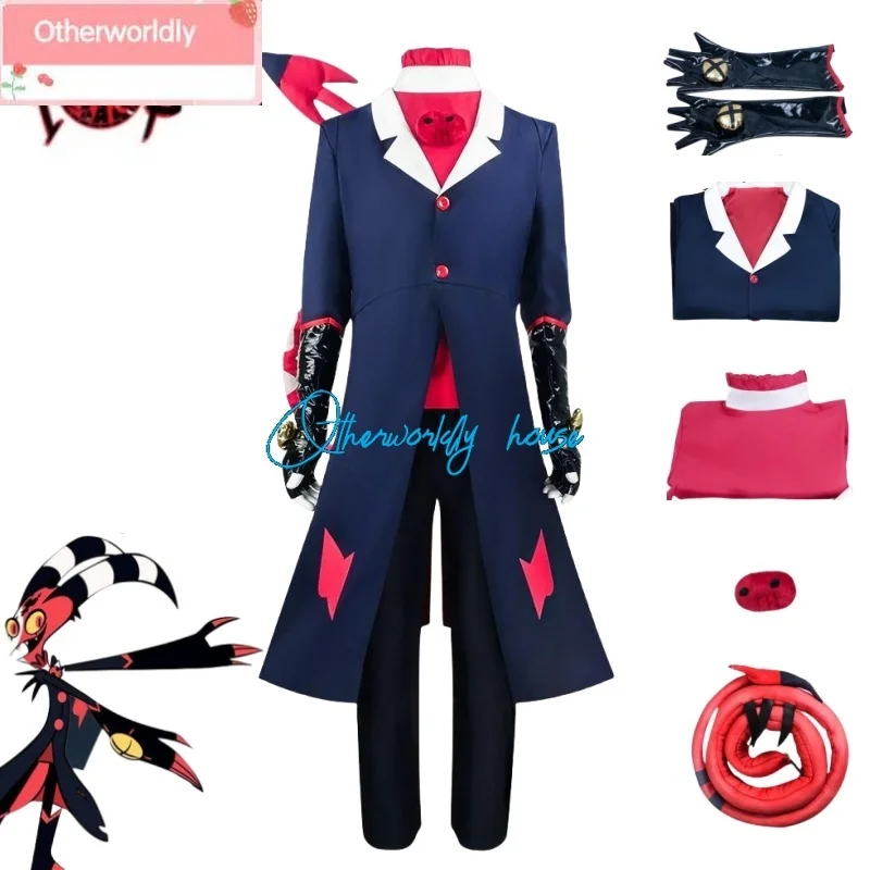 

Anime Helluva Boss Blitzo Cosplay Costume Boss Cosplay Party Uniform Suit with Tail Halloween Outfit for Men Women Custom