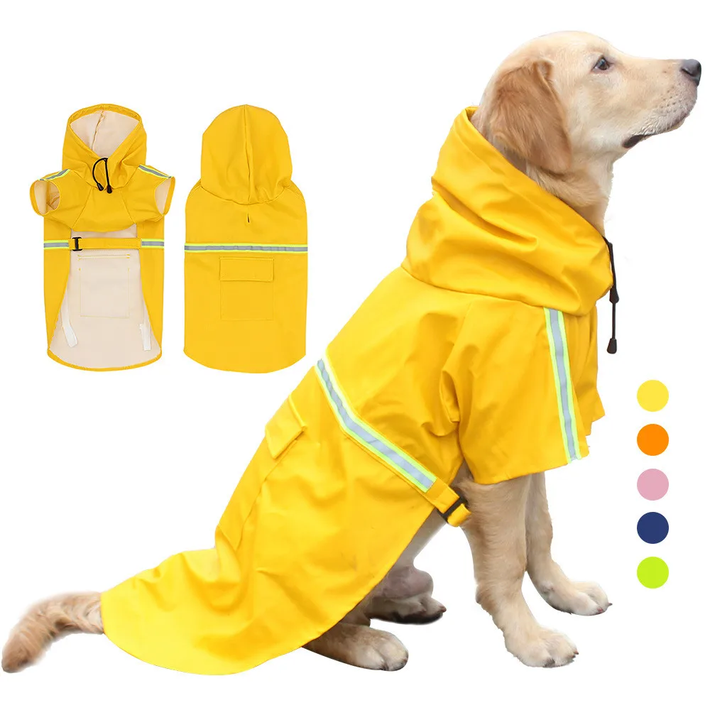 Night Reflective Pet Dog Raincoat Thickened Warm Pet Coat