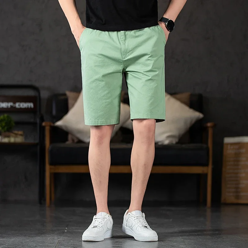 Chino Shorts Men Dress Shorts Summer Casual Lightweight Cotton Stretch Waist Flat Front Casual Shorts Slim Fit