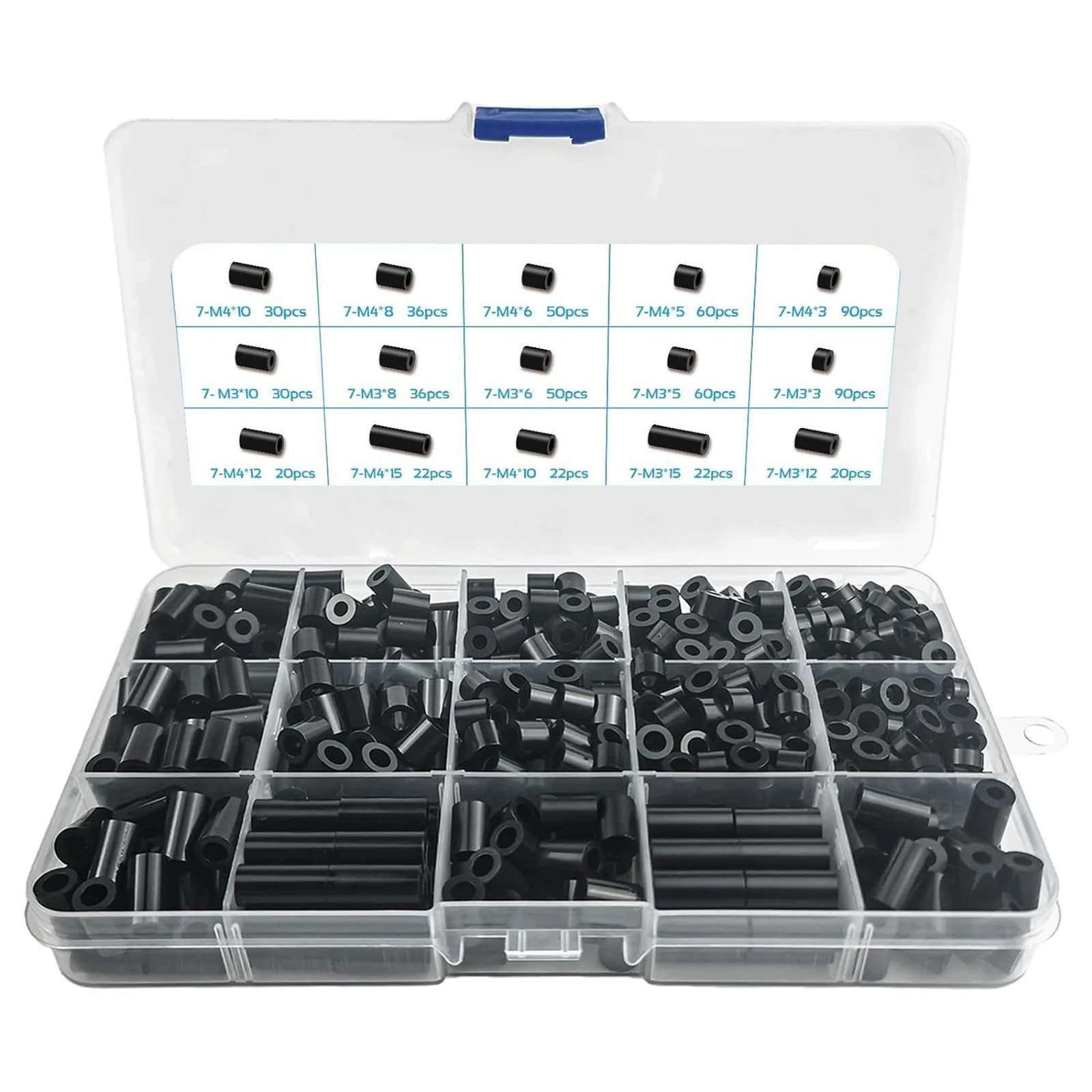 638Pcs Boxed Lectrical Outlet ABS Spacers And Washers Assortment Kit Without Threaded Household Hardware Accessories