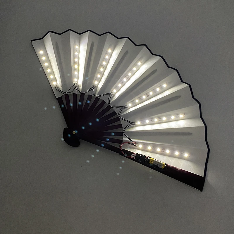 10-Zoll-LED-Faltfächer für Party, RPG, Lolita, Tanz, Bühnenaufführung, Nachtclub-Zubehör, LED-Handfächer, leuchtender fluoreszierender Fächer – Detail 2