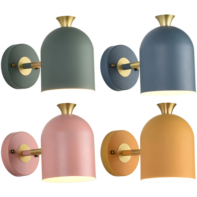 Modern Nordic simplicity LED Creativity colour wall light kitchen dining room bed room foyer study aisle Children Room Wall Lamp