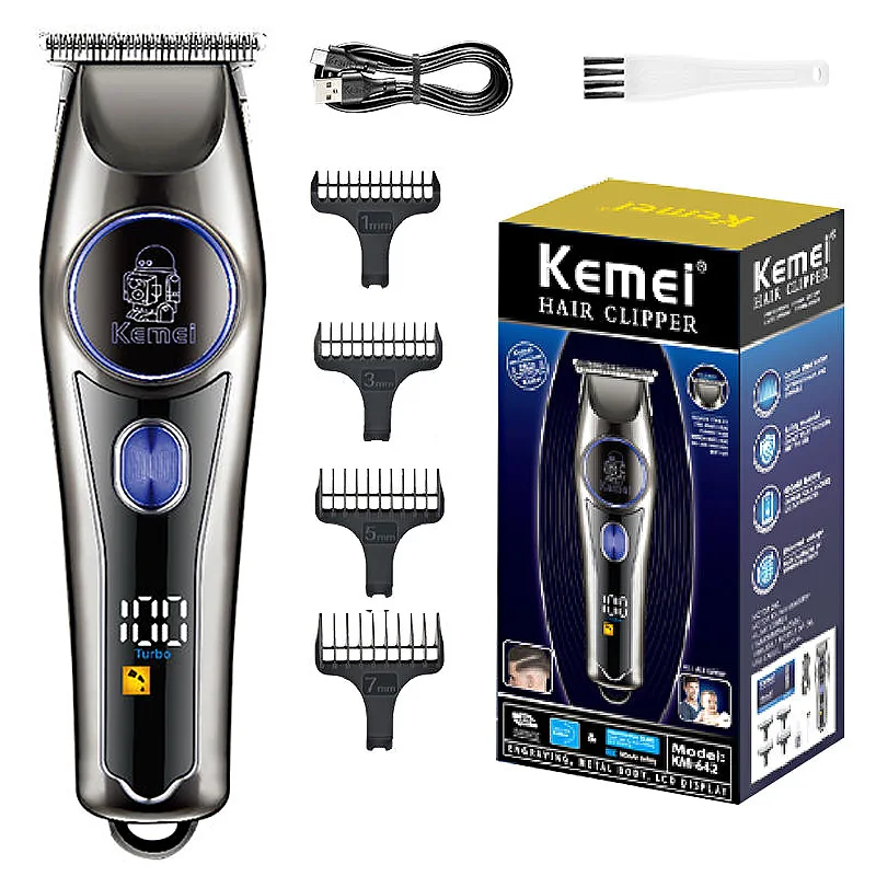 Kemei professional Powerful Men's Hair Trimmer Electric Beard Hair Clipper rechargeable Hair cutting Machine Lithium Ion