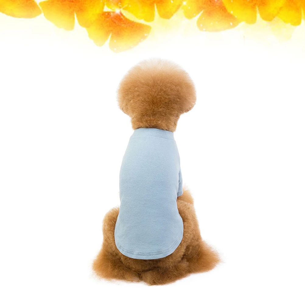 Dog Clothes Cotton Solid Color Shirt For Pets Durable Lightweight Apparel Walking Jogging Outdoor Blue Grey Size L
