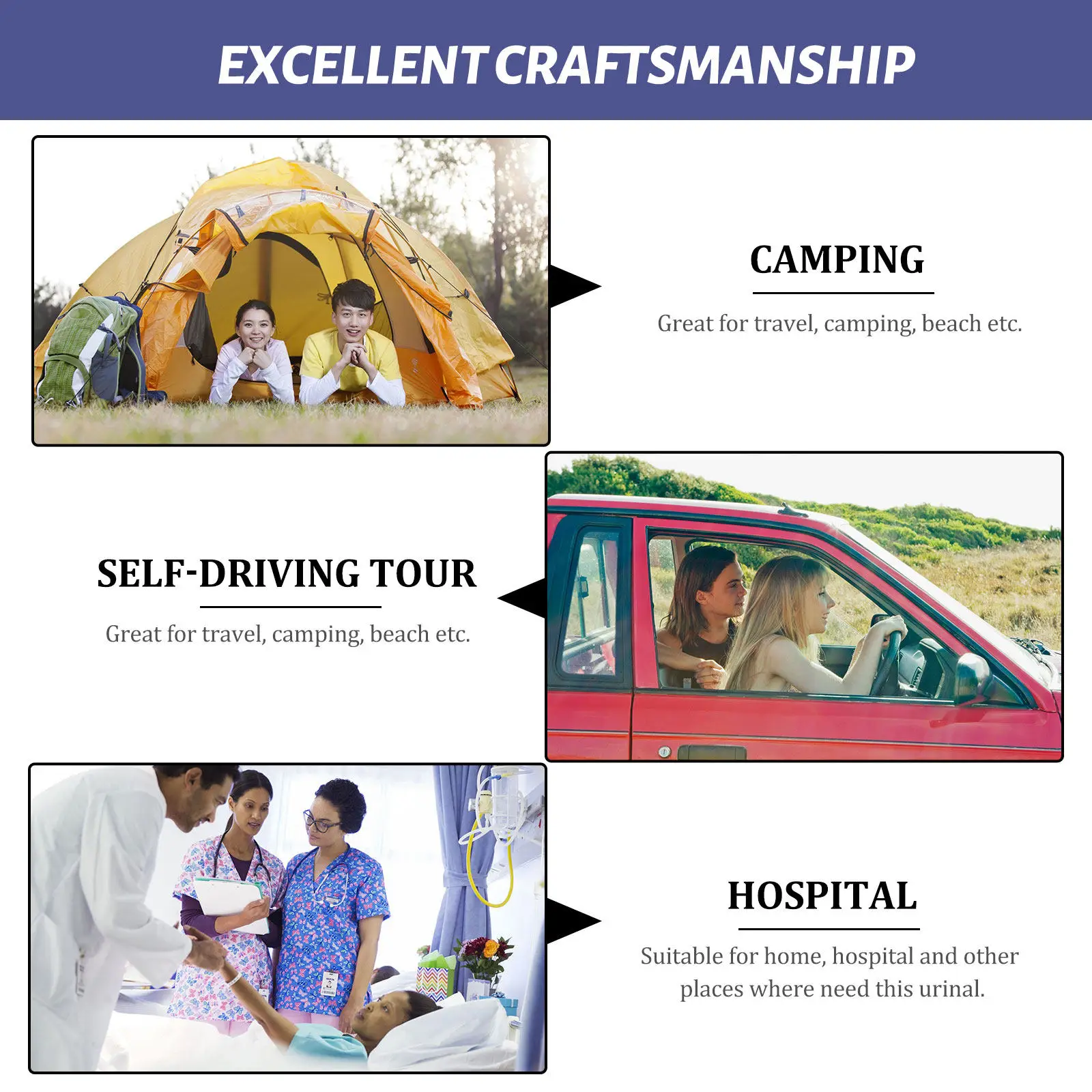 

2 шт. портативных моющихся контейнеров для мочи большой емкости (1000 мл) для пожилых людей, для использования в больницах, дома, путешествиях, кемпинге