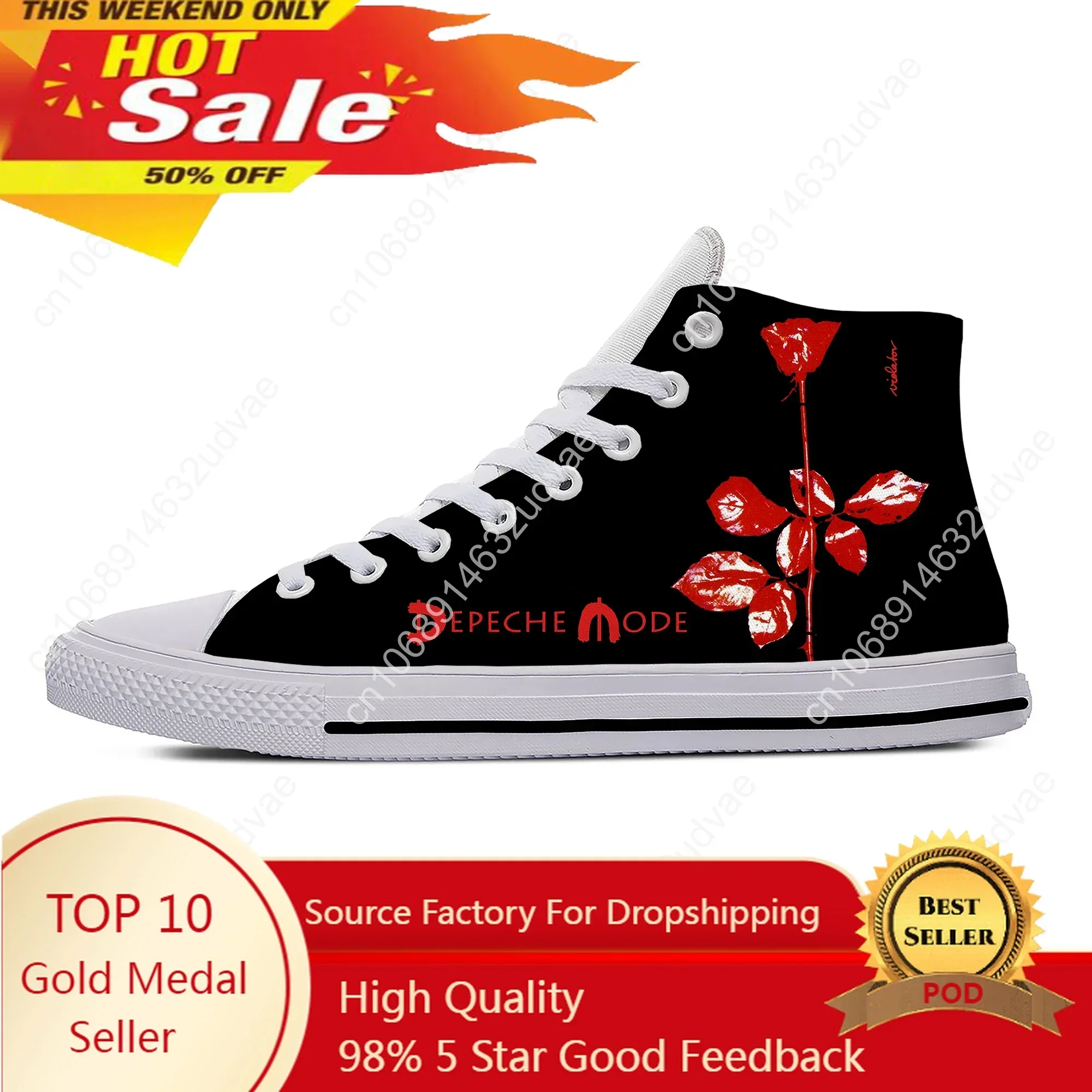 Depeche Band High Top Sneakers Mode Mens Womens Casual Shoes DM Canvas Running Shoes 3D Printed Lightweight Shoe