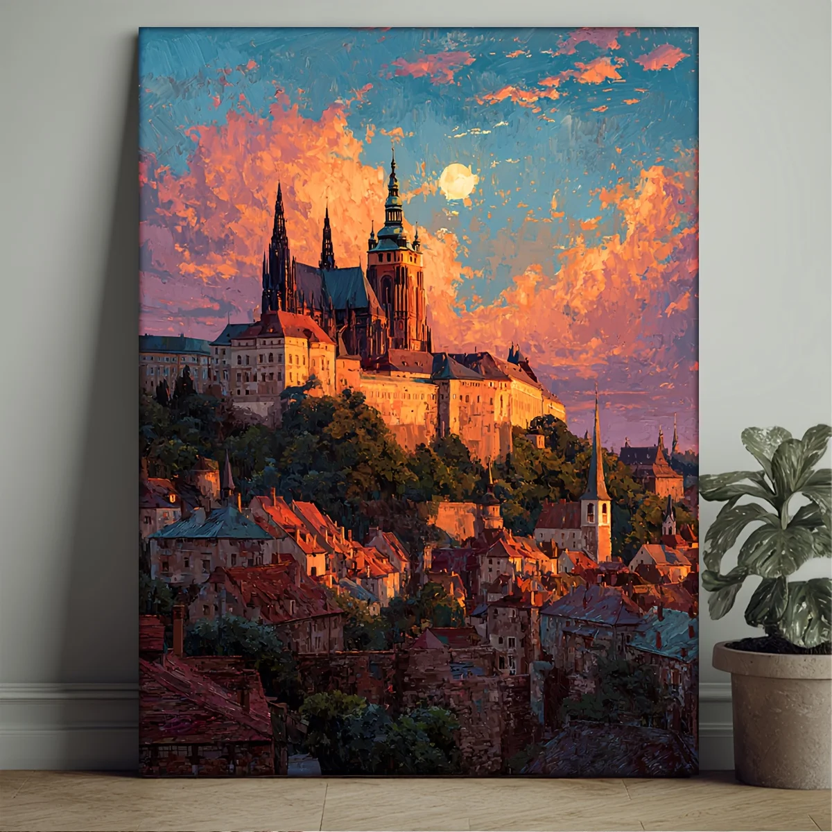 

500/1000/1200/2000PCS Puzzles for Adults Sunset View of Prague Castle,Jigsaw Puzzles Brain Challenge Game Gift Home Decor