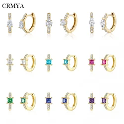 CRMYA Color CZ Zircon Hoop Earrings For Women Gold Silver color Piercing Women's Earrings 2022 Wedding Party Jewelry Wholesale