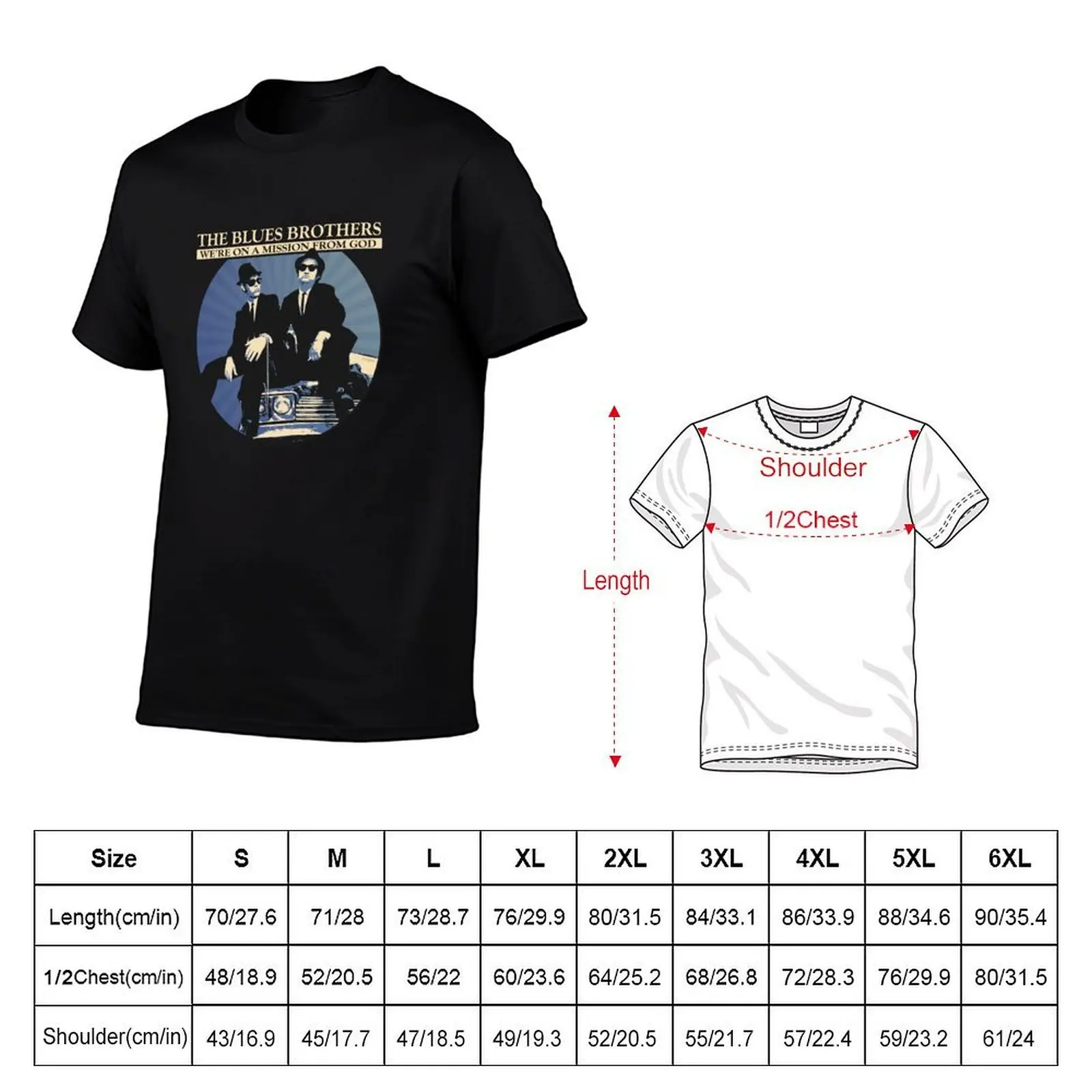 Blues Brothers Mission From God T-Shirt graphic tee shirt fashion shirts Men's clothing