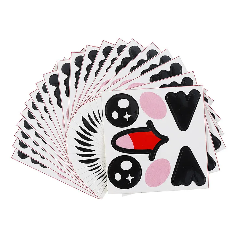 

100 шт./лот, декоративные наклейки для зефира, наклейки с мультяшными животными и выражениями лица/глаз для аппарата для приготовления сахарной ваты