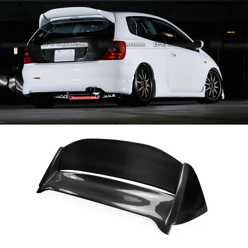 

For Honda Civic EP3 02-05 Hatchback Mugen Style Carbon Fiber Spoiler(USDM) Glossy Finish Roof Wing Fibre Splitter Lip Kit Trim