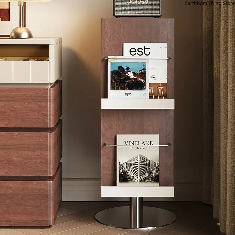 Medieval-style Magazine Racks Floor-standing Solid Magazine Racks Wood Rotating Mechanism Office Furniture Das Magazin ZY40ZZJ