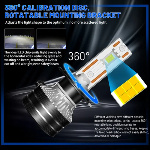 Imagen 2 del producto K5C H7 H4 H11 luz LED Canbus H1 H8 9005 HB3 9006 HB4 9012 HIR2 880 881 H27 9007 9008 H13 H9 4300K 6000K 8000K CSP lámpara antiniebla para coche