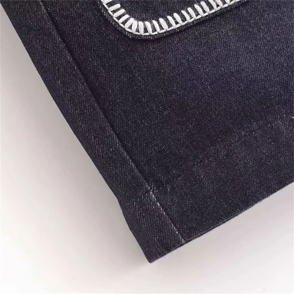 Summer New Product Women's Fashion and Leisure Versatile High Waist Handmade Hook Edge Denim Shorts