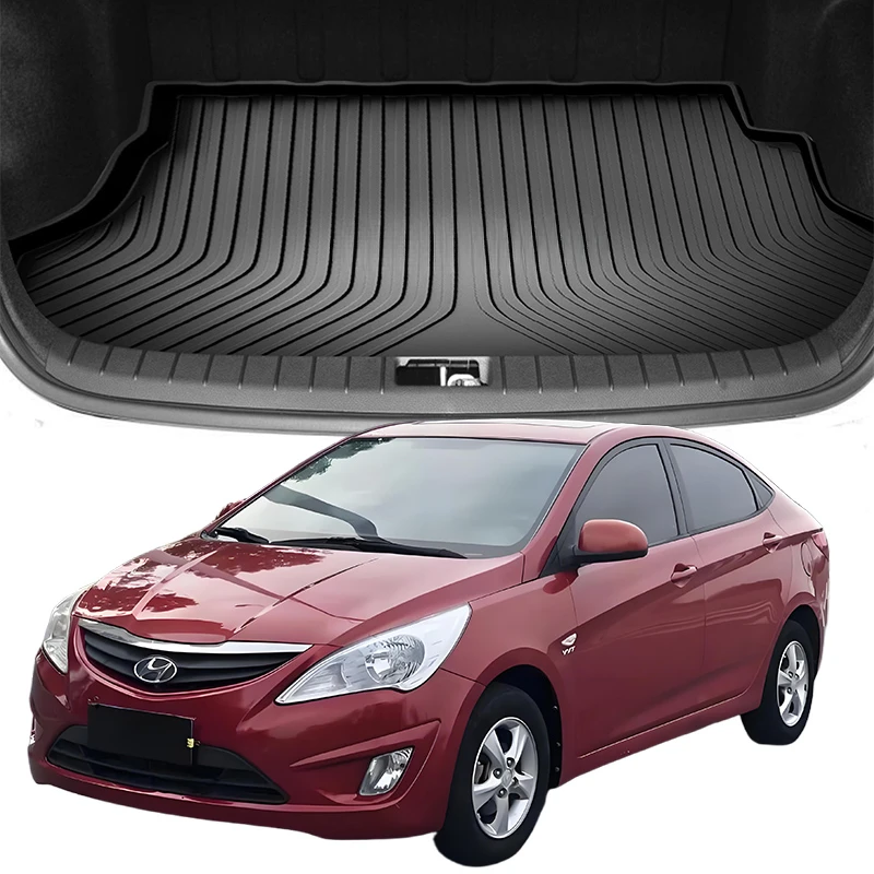 Upgrade TPE Car Rear Trunk Mats Storage Pads Cargo Tray Dustproof Waterproof Protecion Cushion For Hyundai Verna Reina 2010-2024