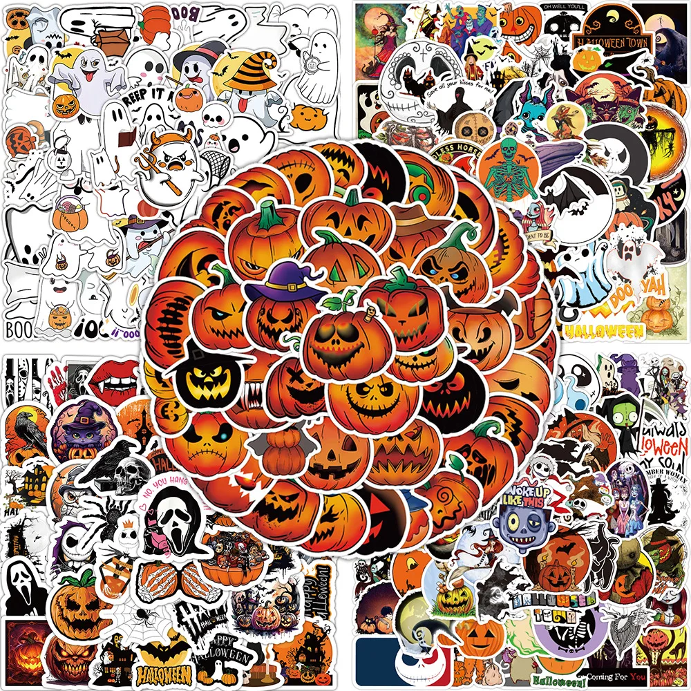 

Halloween Stickers Personalized Decoration Horror Pumpkin Head Ghost Castle Mobile Luggage Graffiti Stationery Stickers