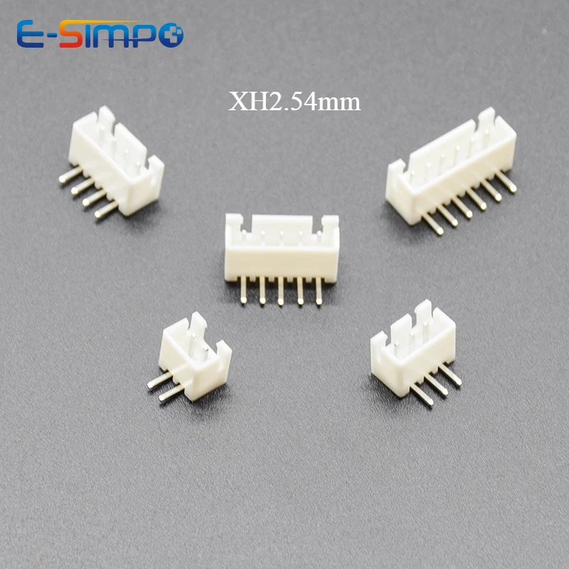 50PCS XH2.54 Right Angle Pin Header Connector 2P 3P 4P 5P 6P  2.54mm Pitch XH for PCB JST 90D RA Wafer