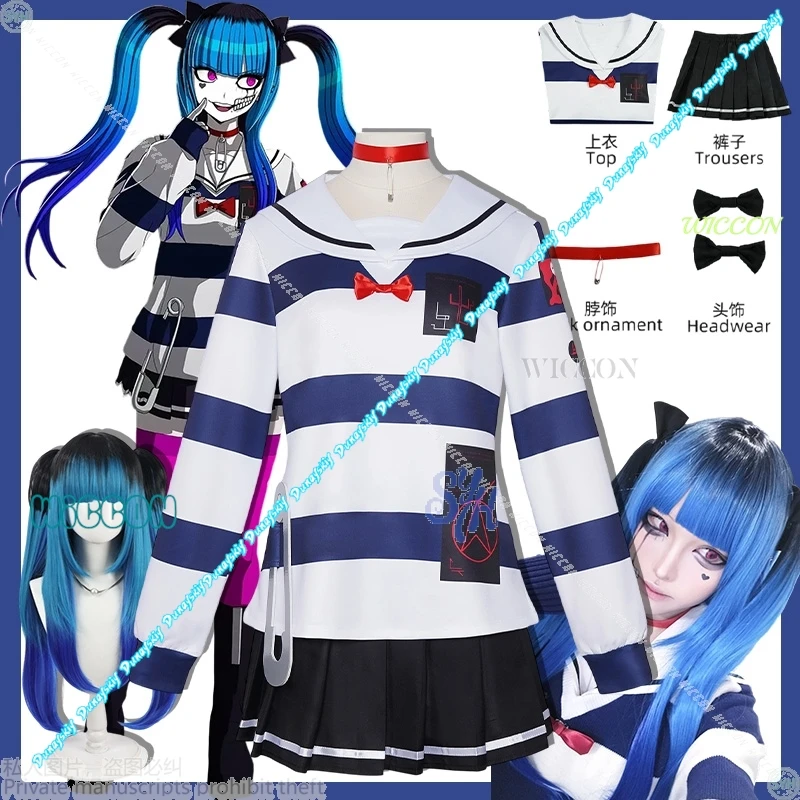 

Хэллоуин Jirai Kei Girls Amemiya Darumi Косплей Аниме Игра Hundred Cos Line Костюм Полосатая Рубашка Платье Y2K Мода JK Лолита