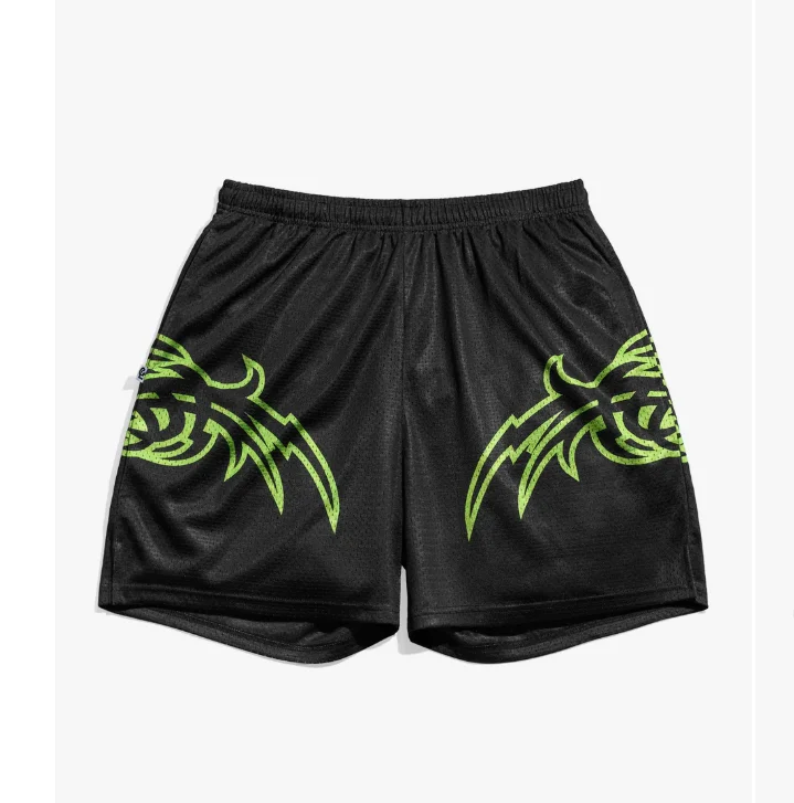 

Мужские зеленые сетчатые шорты с этническим принтом 2026 года, ультрабыстросохнущие, подходят для повседневной носки и тренировок, модные и универсальные