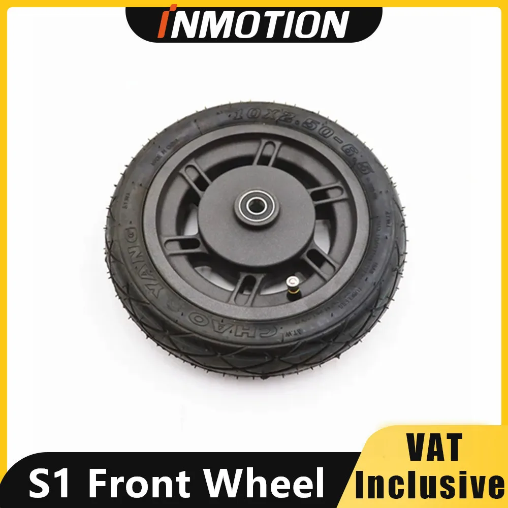 Original 10x2.50- 6.5 Inflatable Front Wheel Assembly for Inmotion S1 Smart Electric Scooter 10inch Front Wheel Tire Accessories