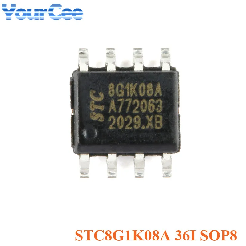 5PCS STC8G1K08A-36I-SOP8 STC8G1K08 Single-Chip Enhanced 1T 8051 Microcomputer Microcontroller MCU Micro Controller EEPROM ISP